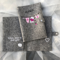 U-Heft Hülle Wäscheleine Rosa