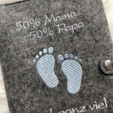 U-Heft Hülle 50% Mama 50% Papa Blau