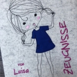 Zeugnismappe Süßes Mädchen personalisiert mit Namen Blau