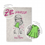 Zeugnismappe Mädchen mit Katze personalisiert mit Namen