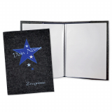 Zeugnismappe Stern personalisiert mit Namen Blau/Anthrazit