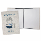 Zeugnismappe Bücherwurm personalisiert mit Namen