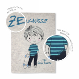 Zeugnismappe Skateboarder personalisiert mit Namen