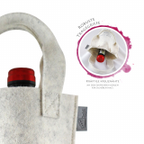 Weintragetasche aus Wollfilz in verschiedenen Varianten Made in Germany (Weiß meliert)