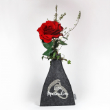 Vase aus Wollfilz anthrazit für Hochzeit