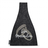 Vase aus Wollfilz anthrazit für Hochzeit