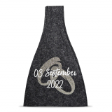 Vase aus Wollfilz anthrazit für Hochzeit