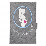 Mutter-Kind-Pass Hülle Herz grau