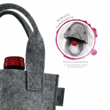 Weintragetasche aus Wollfilz in verschiedenen Varianten Made in Germany grau (meliert)